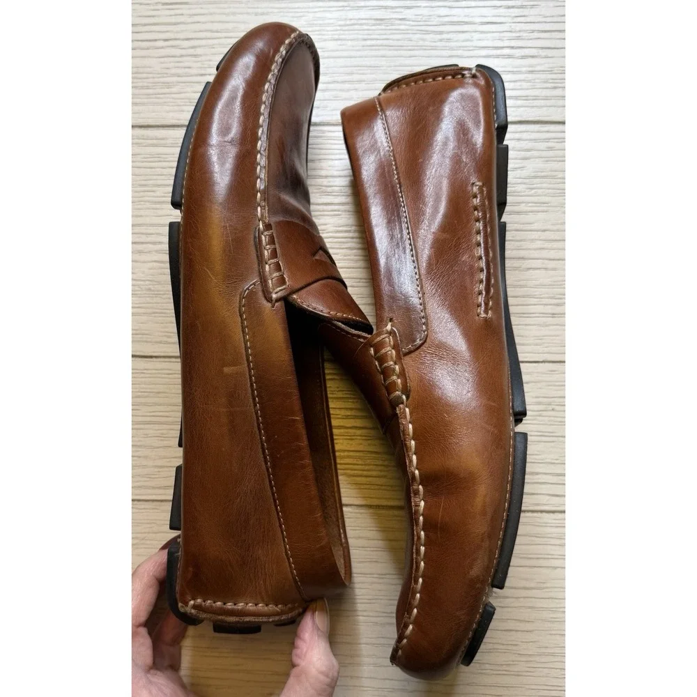 Cole Haan Brown Leather Mens Slip On Shoes Penny Loafers‎ Sz 9 M. Classic Preppy